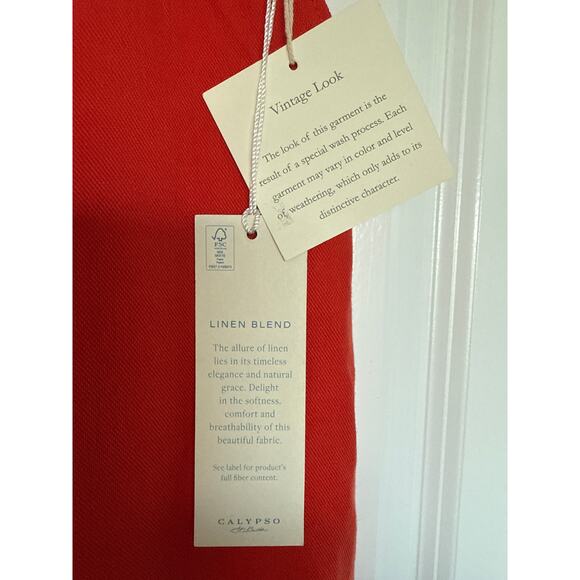 NWT Calypso St. Barth Vintagelook Linen Blend Ruffle Maxi, M - Picture 4 of 6